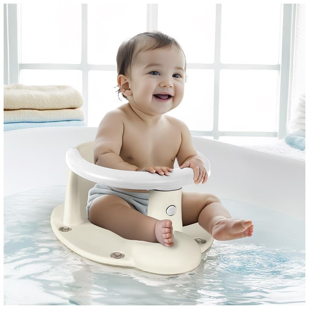 Dolu Baby Badzitje Beige/Wit Baby Baden Joy&Bloom