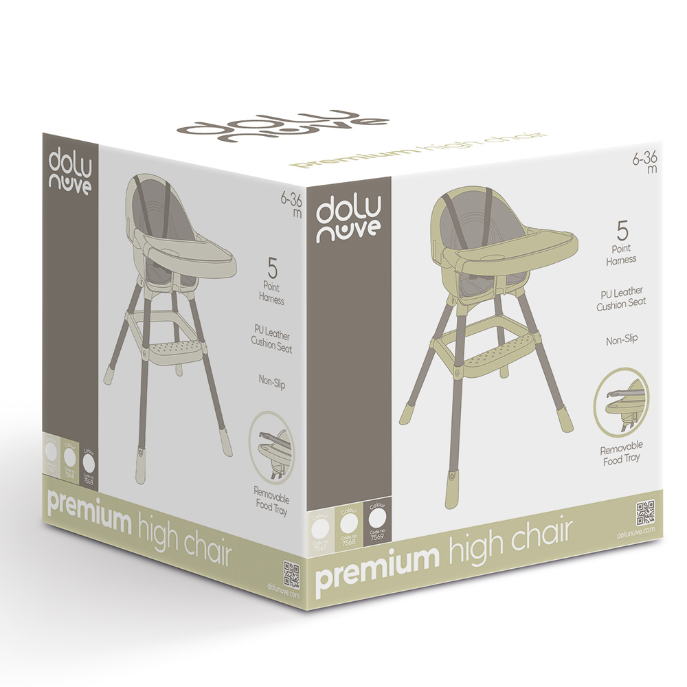 Dolu Premium Verstelbare Kinderstoel Beige Kinderstoelen Joy&Bloom