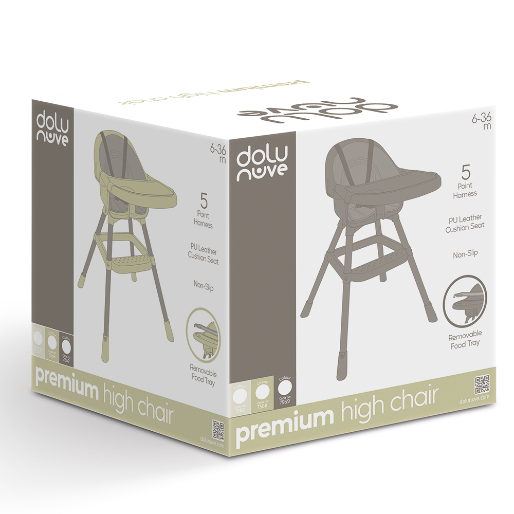 Dolu Premium Verstelbare Kinderstoel Grijs Kinderstoelen Joy&Bloom