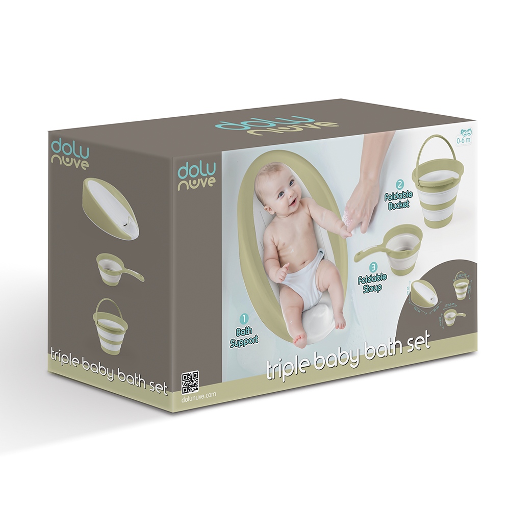 Dolu Baby Bad Set Eco Groen Baby Baden Joy&Bloom