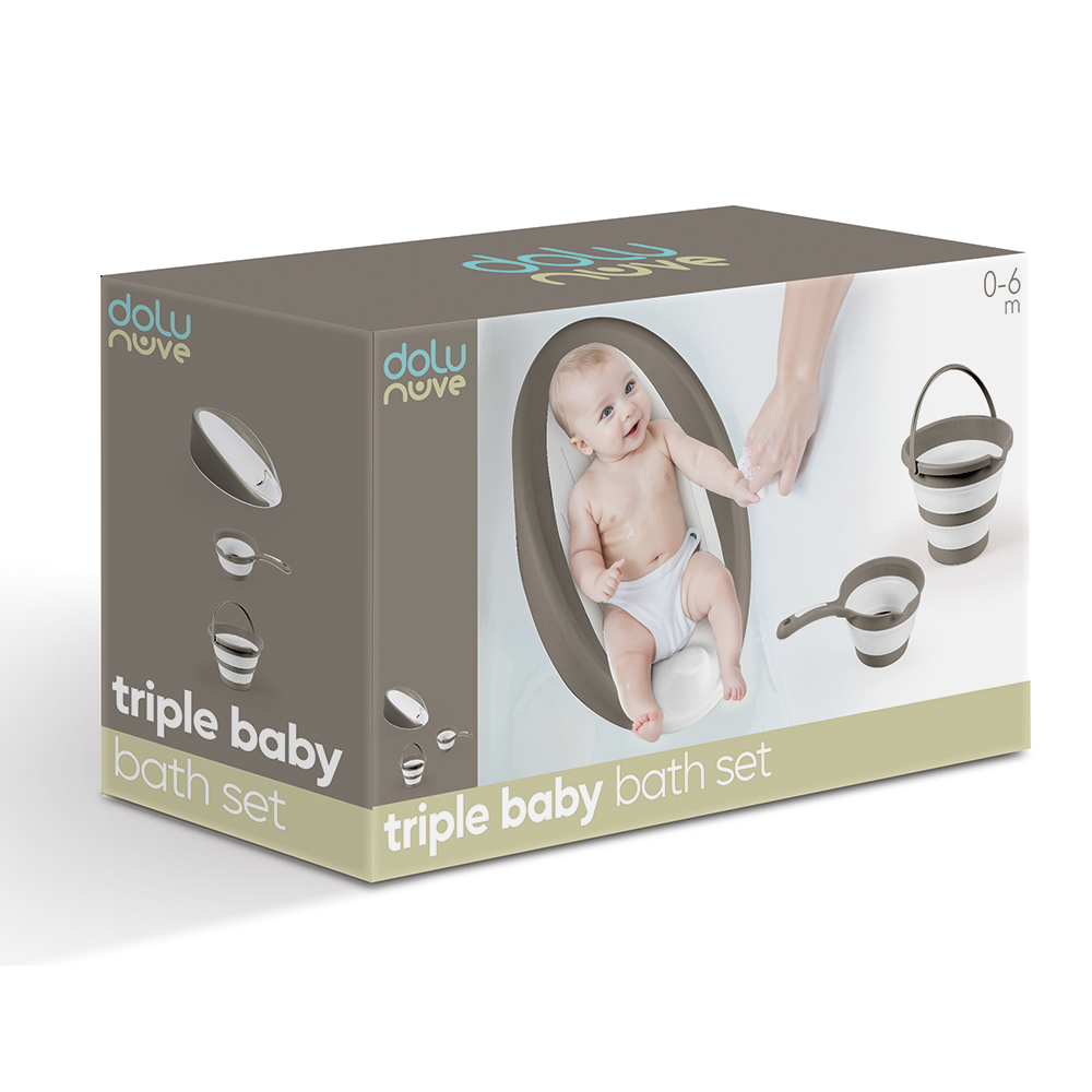 Dolu Baby Bad Set Grijs Baby Baden Joy&Bloom