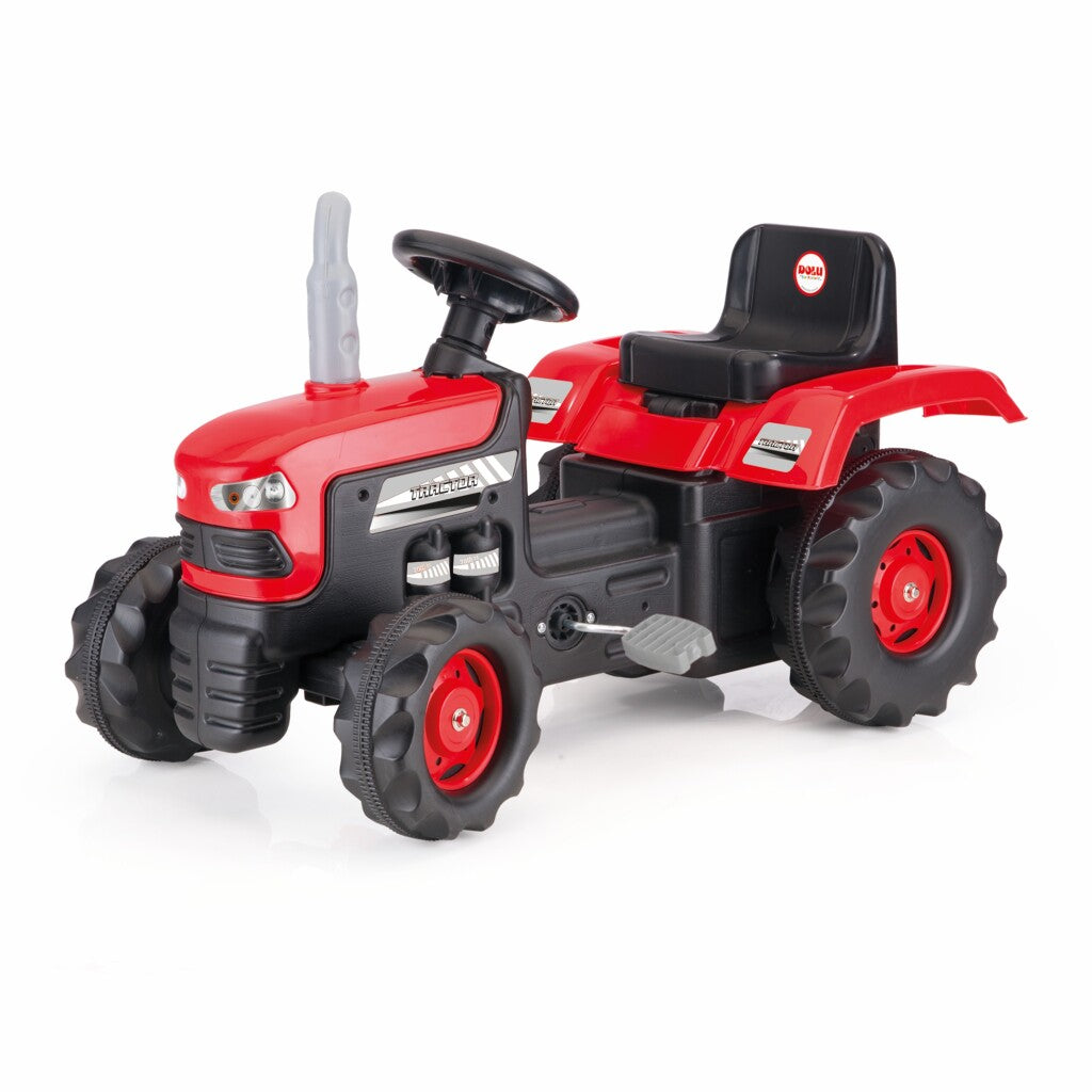 Dolu Traptractor Met Claxon Rood/Zwart Tractors Joy&Bloom