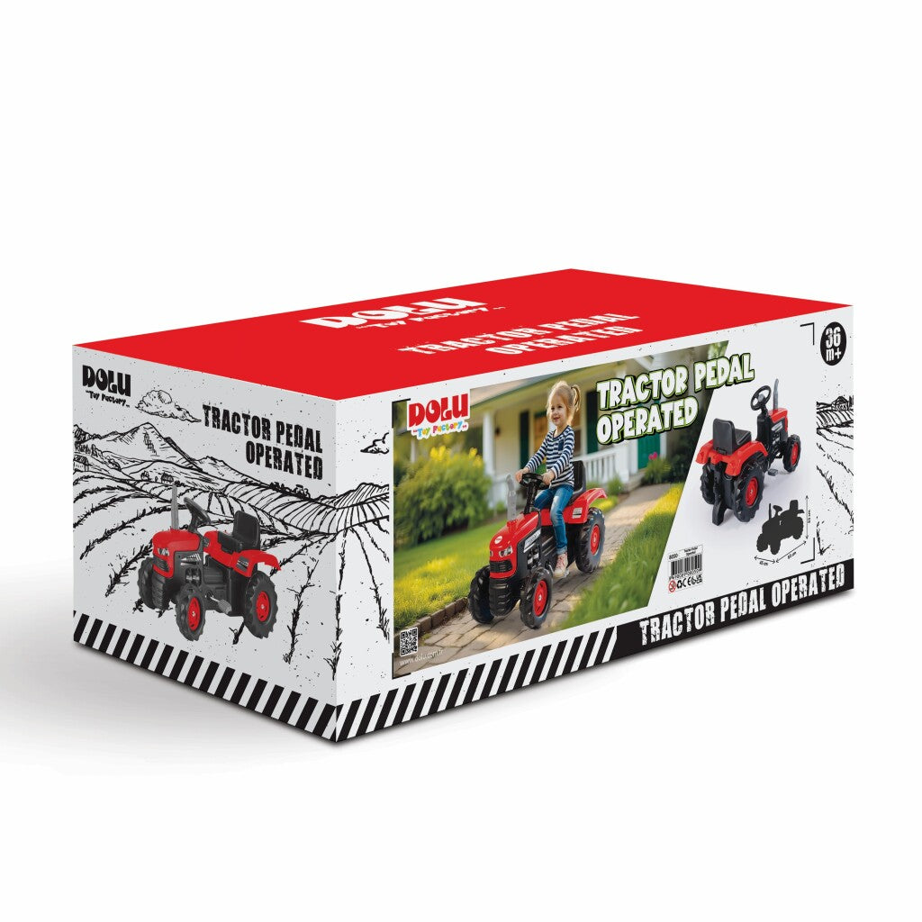 Dolu Traptractor Met Claxon Rood/Zwart Tractors Joy&Bloom