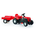Dolu Traptractor Met Aanhanger &Amp; Claxon Rood/Zwart Default Title Tractors Joy&Bloom