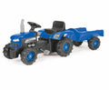 Dolu Traptractor Met Aanghanger &Amp; Claxon Blauw/Zwart Default Title Tractors Joy&Bloom
