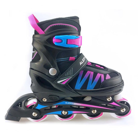 Alert Inline Skates Maat 31-34 Roze/Blauw/Zwart Default Title Skates/Rolschaatsen Joy&Bloom
