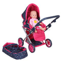 Basic 3In1 Poppenwagen Blauw/Roze Default Title Poppenwagens Joy&Bloom