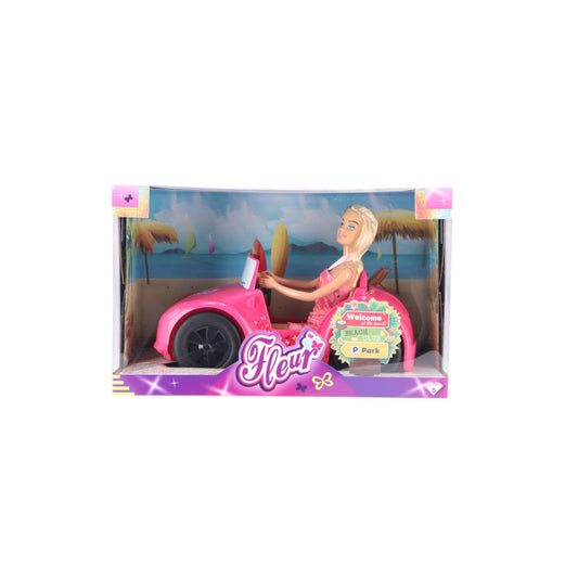 Fleur Pop Met Auto Roze Default Title Tienerpoppen Joy&Bloom