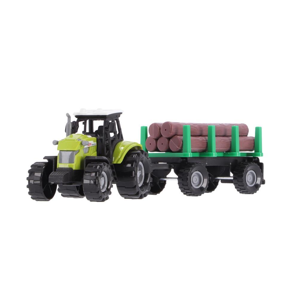 Overige Merken Tractor + Aanhanger Met Boomstammen + Licht En Geluid Landbouwvoertuigen Joy&Bloom