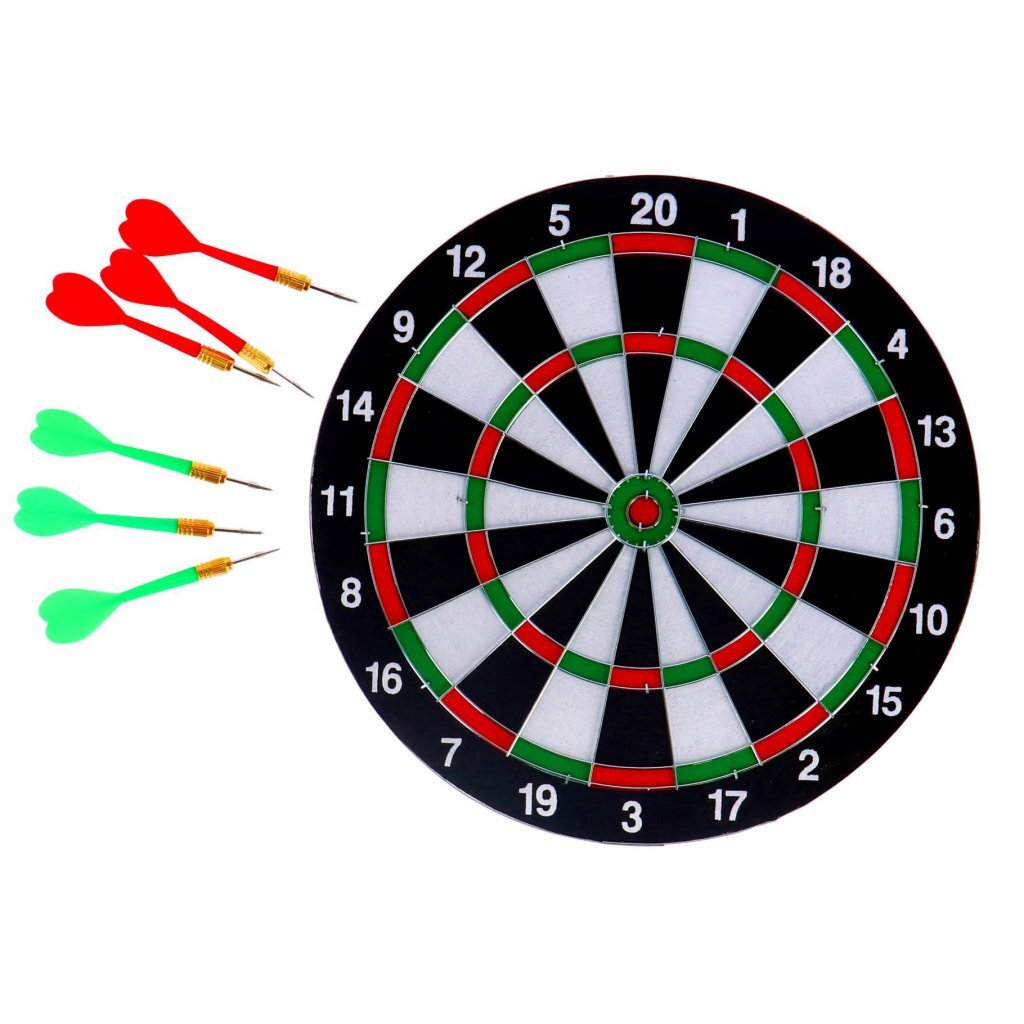 Overige Merken Dartboard Tweezijdig + 6 Pijlen 37 Cm Dart Joy&Bloom