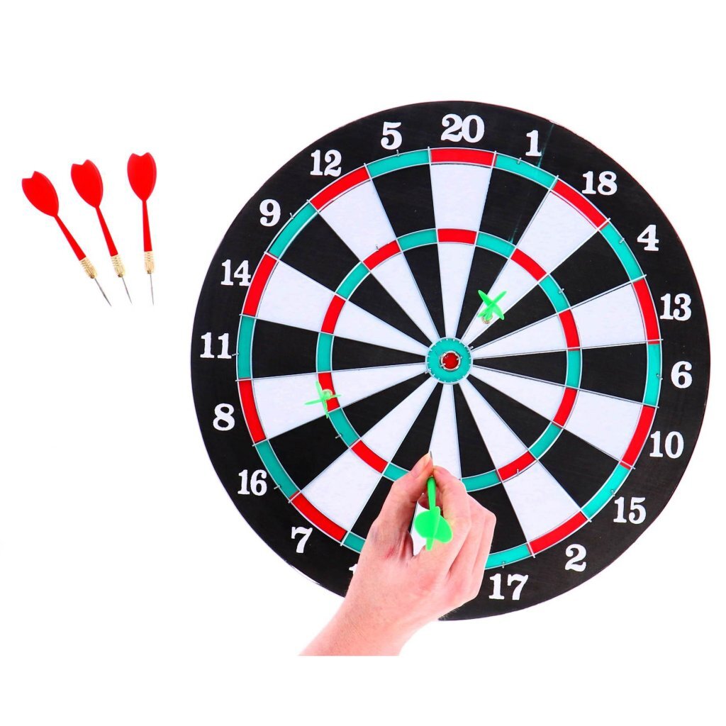 Overige Merken Dartboard Tweezijdig + 6 Pijlen 37 Cm Dart Joy&Bloom