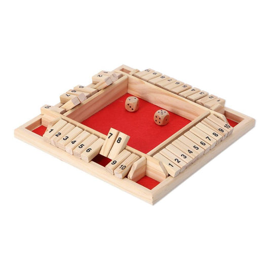 Overige Merken Houten Shut The Box Voor 4 Spelers Default Title Actiespellen Joy&Bloom