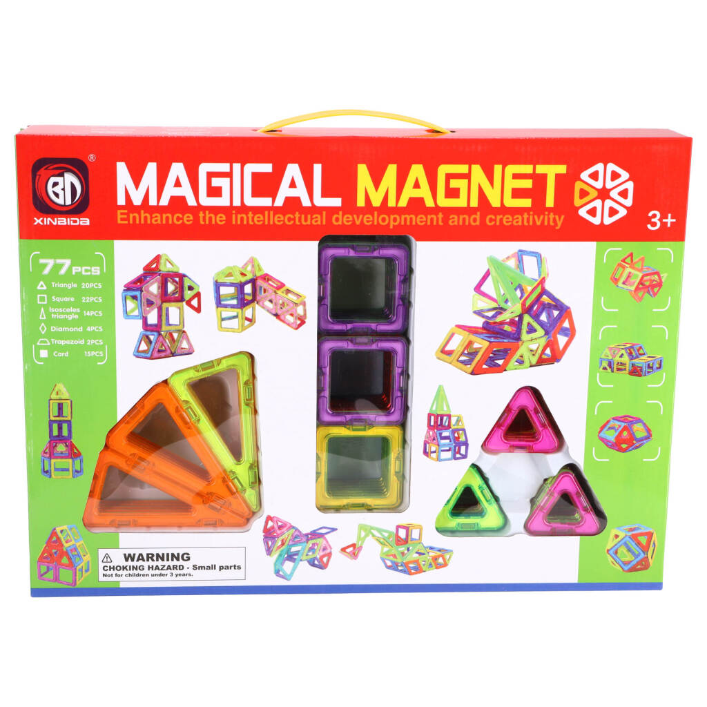 Overige Merken Magnetische Tegels Diverse Vormen 77-Delig Default Title Bouwen/Bouwpakket Joy&Bloom