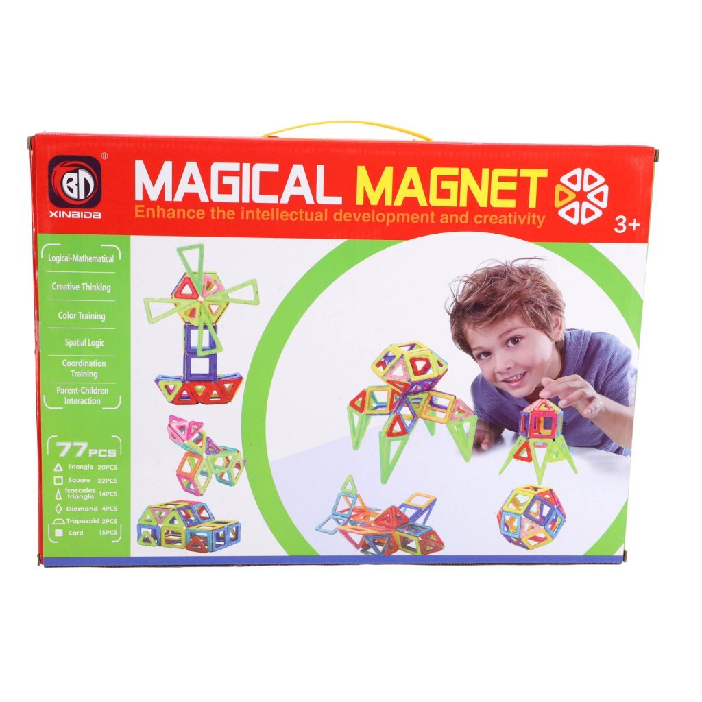 Overige Merken Magnetische Tegels Diverse Vormen 77-Delig Bouwen/Bouwpakket Joy&Bloom