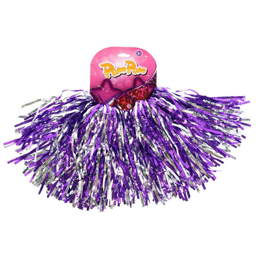 Overige Merken Pom Poms 2 Stuks Paars/Zilver Default Title Verkleedkleren Accessoires Joy&Bloom