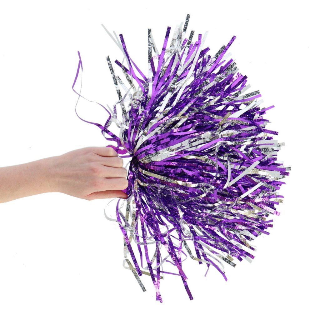 Overige Merken Pom Poms 2 Stuks Paars/Zilver Verkleedkleren Accessoires Joy&Bloom