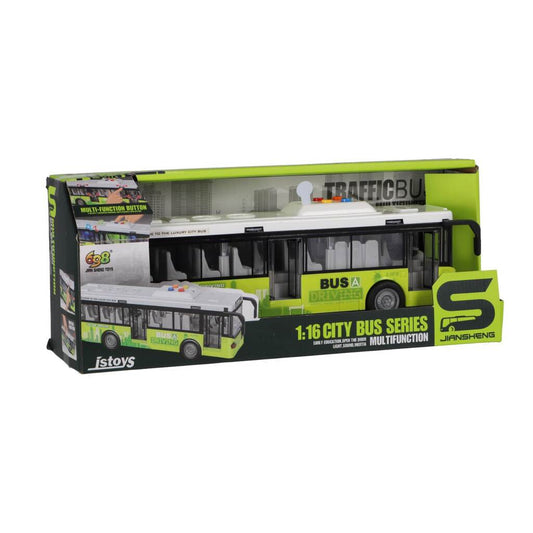 Overige Merken Stadsbus 1:16 + Licht En Geluid Wit/Groen Default Title Bussen Joy&Bloom