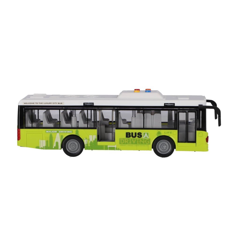 Overige Merken Stadsbus 1:16 + Licht En Geluid Wit/Groen Bussen Joy&Bloom
