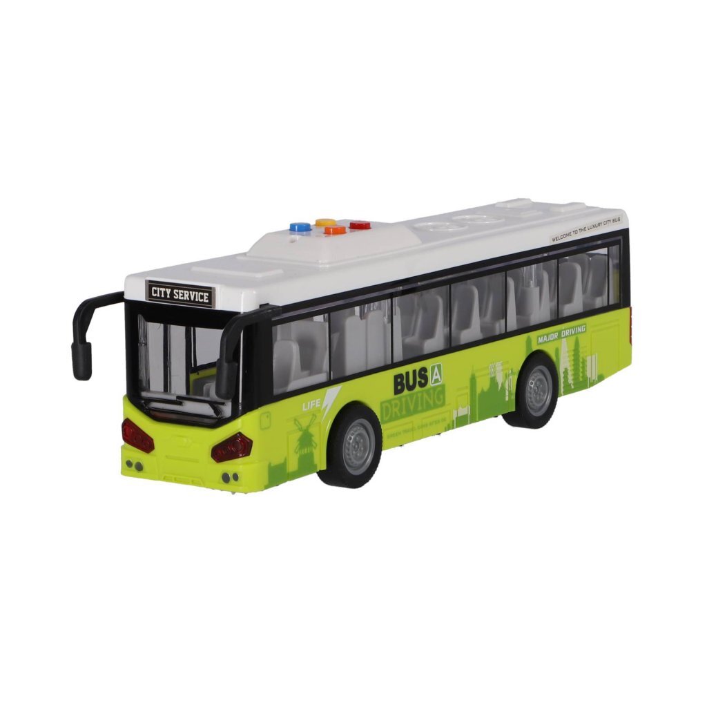 Overige Merken Stadsbus 1:16 + Licht En Geluid Wit/Groen Bussen Joy&Bloom