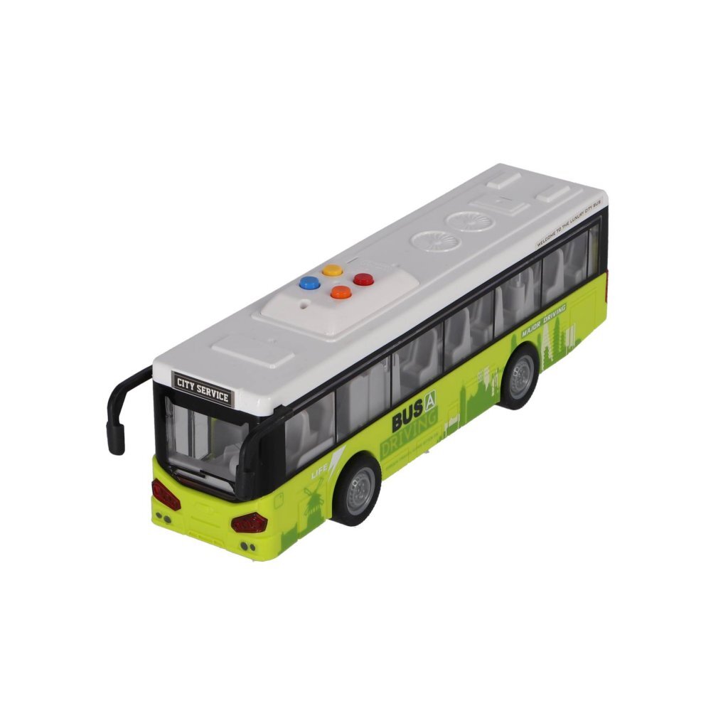 Overige Merken Stadsbus 1:16 + Licht En Geluid Wit/Groen Bussen Joy&Bloom