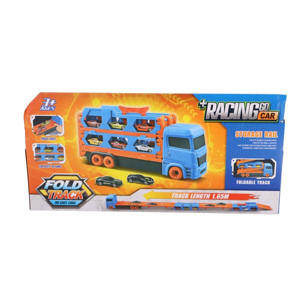 Overige Merken Pop-Up Auto Transporter + 2 Die-Cast Voertuigen Transporter Joy&Bloom