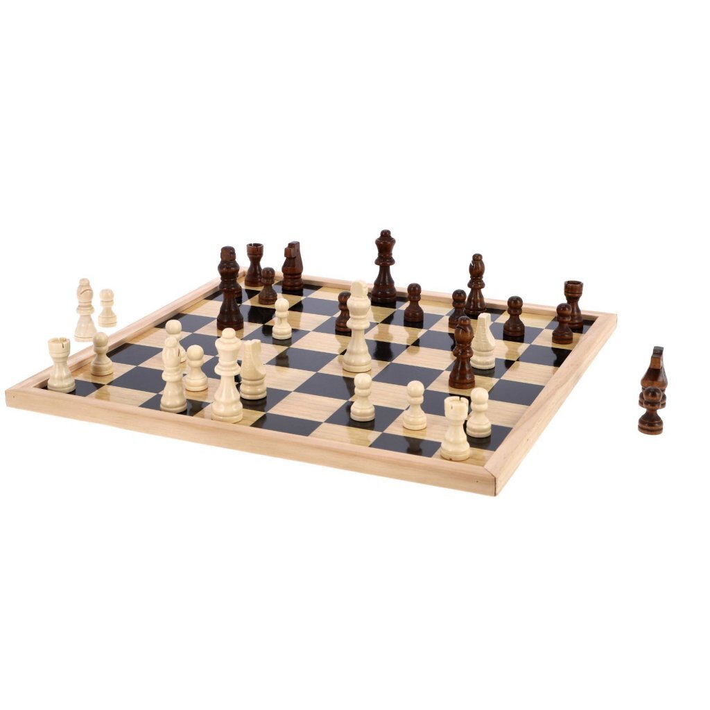 Overige Merken Houten Dam-Schaakbord 40X40 Cm Schaakspelen Joy&Bloom