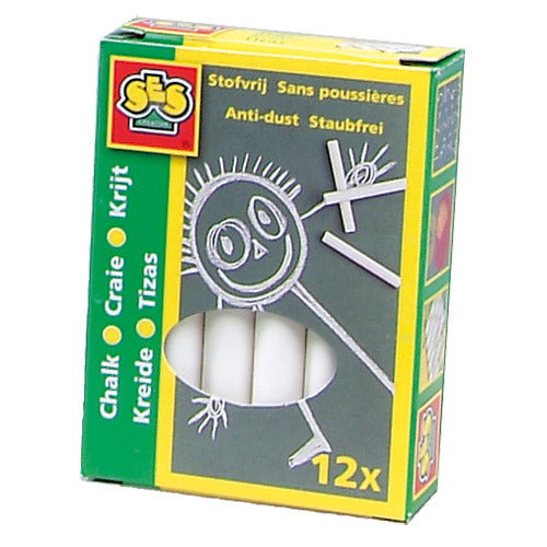 Ses Krijtjes Wit 12 Stuks Default Title Schoolbordkrijt Joy&Bloom