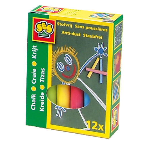 Ses Krijt Gekleurd 12 Stuks Default Title Schoolbordkrijt Joy&Bloom