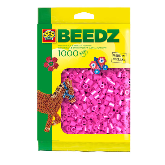 Ses Creative Beedz Strijkkralen Neonroze 1000 Stuks Default Title Strijkkralen Joy&Bloom