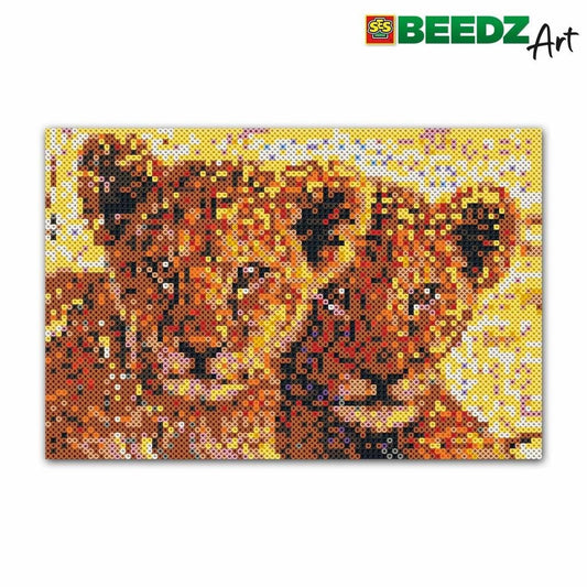Ses Creative Beedz Art Strijkkralen Leeuwenwelpen 30X45.5 Cm 7000 Stuks Default Title Strijkkralen Joy&Bloom