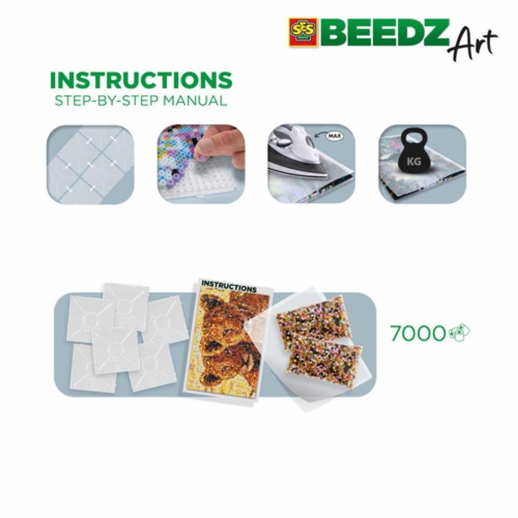 Ses Creative Beedz Art Strijkkralen Leeuwenwelpen 30X45.5 Cm 7000 Stuks Strijkkralen Joy&Bloom