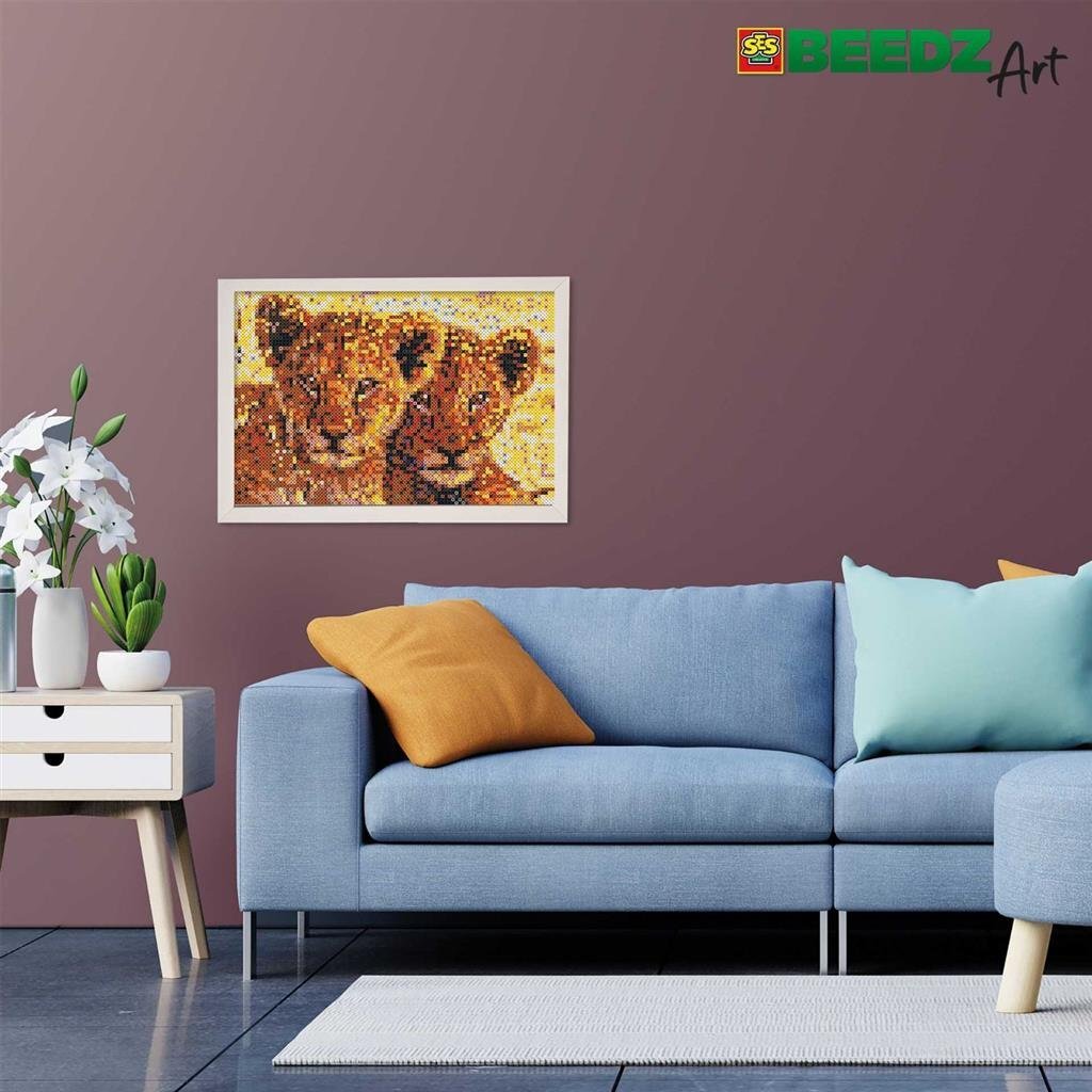Ses Creative Beedz Art Strijkkralen Leeuwenwelpen 30X45.5 Cm 7000 Stuks Strijkkralen Joy&Bloom