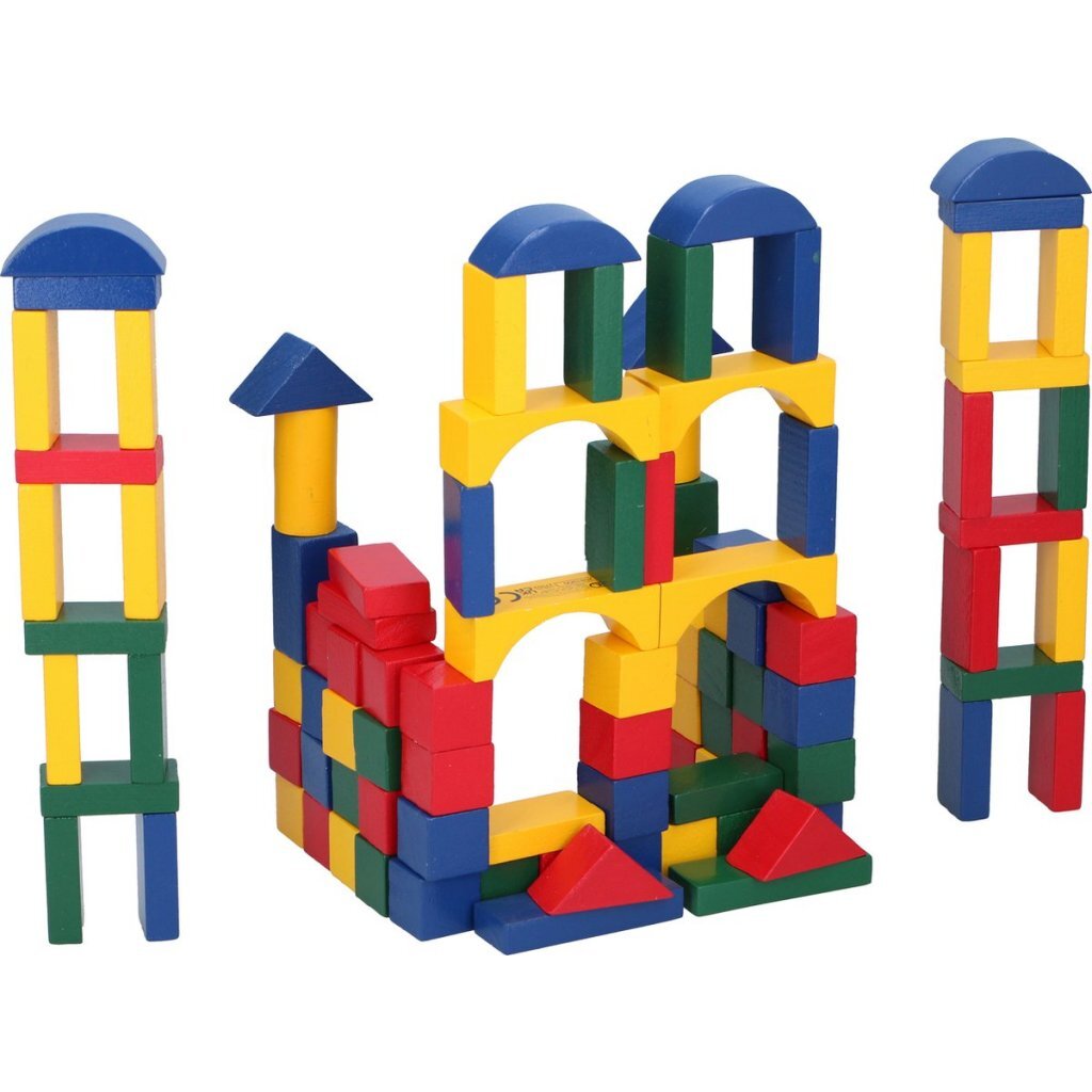 Marionette Wooden Toys Blokkenton Met Houten Blokken 100 Stuks Bouwen Joy&Bloom