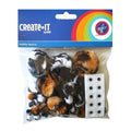 Create It Creat It Animal Mix Pompoms + Oogjes 75 Stuks Default Title Hobby + Knutselen Joy&Bloom