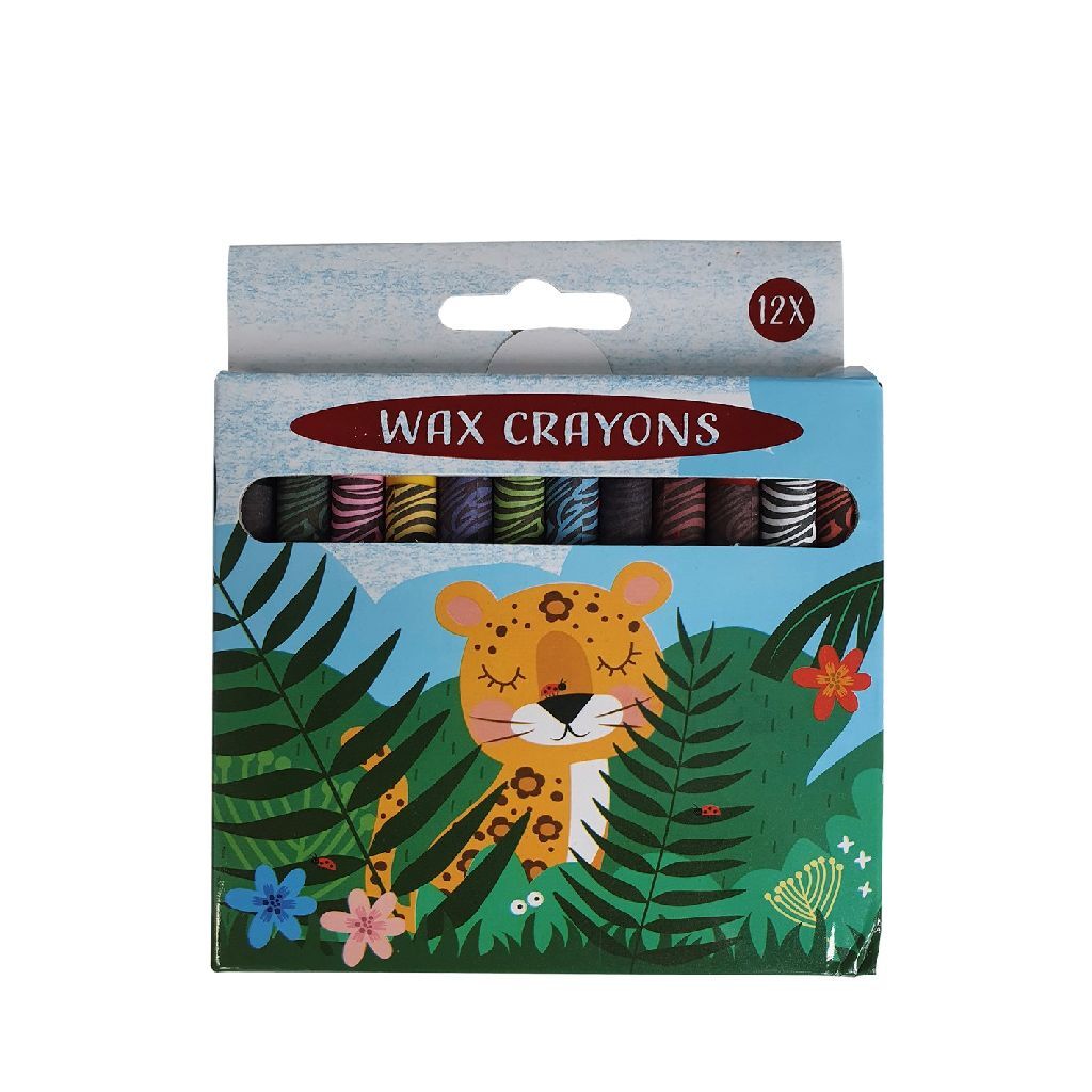 Basic Wascokrijtjes Jungle 12 Stuks Default Title Waskrijt Joy&Bloom