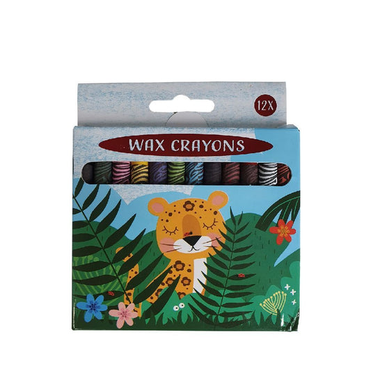 Basic Wascokrijtjes Jungle 12 Stuks Default Title Waskrijt Joy&Bloom
