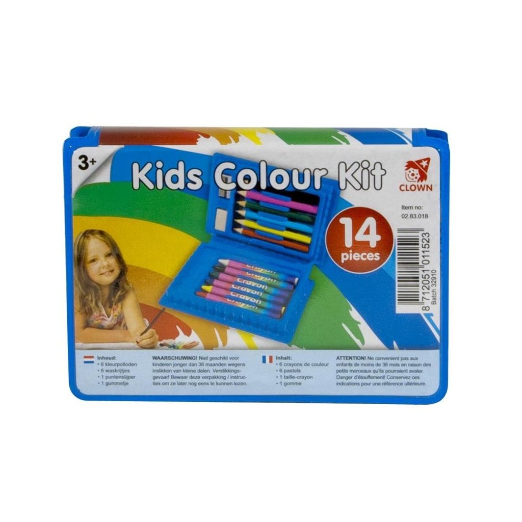 Clown Kinder Kleurkoffer 14-Delig Kleursets Joy&Bloom
