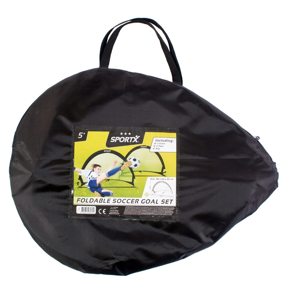 Sportx Opvouwbare Voetbaldoelen 90X60X60 Cm 2 Stuks Zwart/Groen Voetbaldoelen Joy&Bloom