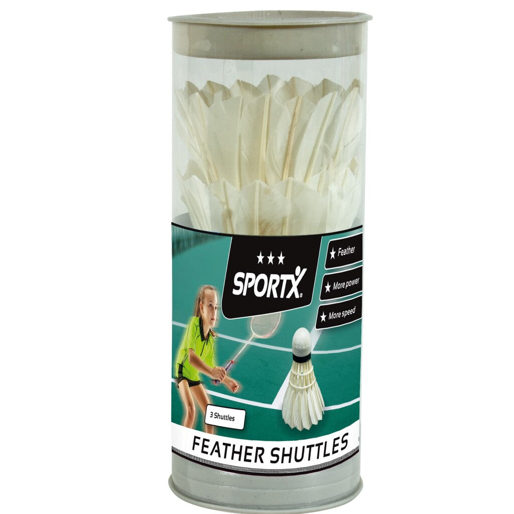 Sportx Badmintonshuttles Met Veren 3 Stuks Wit Badminton Joy&Bloom