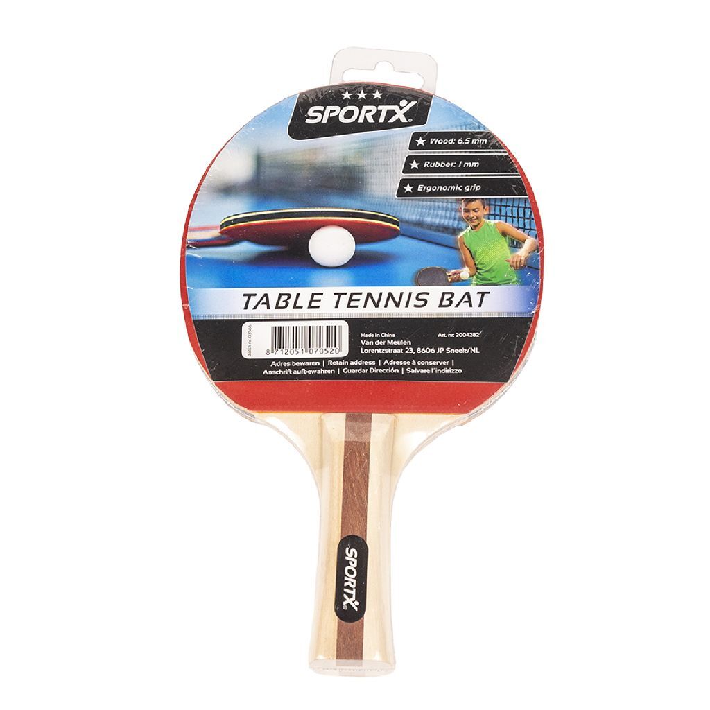 Sportx Tafeltennisbat Rubber/Hout Default Title Tafeltennis Joy&Bloom