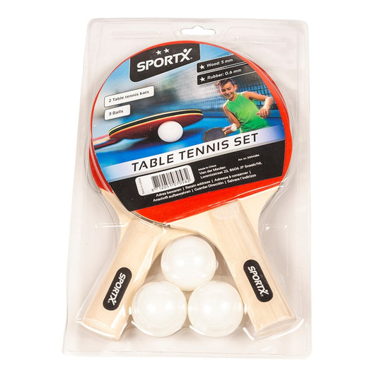 Sportx Tafeltennisset Met 2 Sterren 2 Batjes + 3 Balletjes Default Title Tafeltennis Joy&Bloom