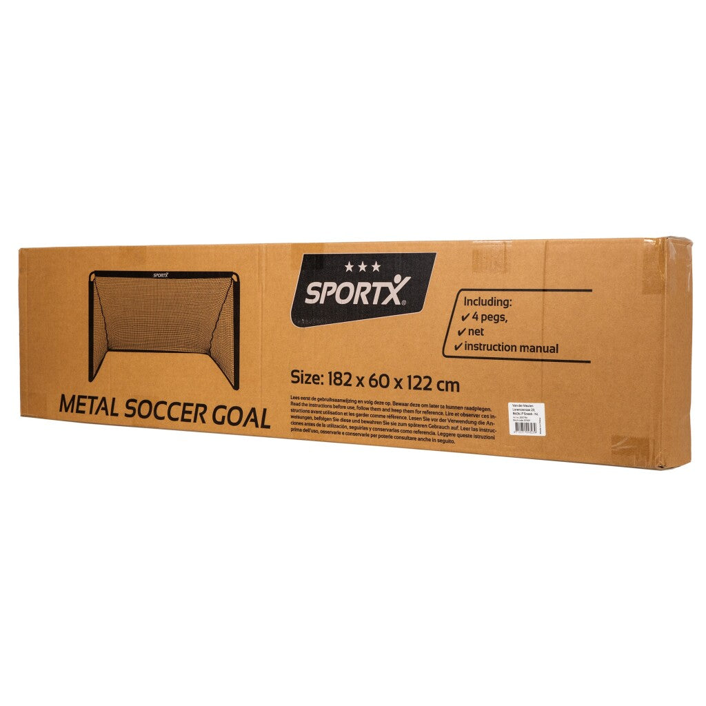 Sportx Metalen Voetbaldoel 182X60X122 Cm Zwart Voetbaldoelen Joy&Bloom