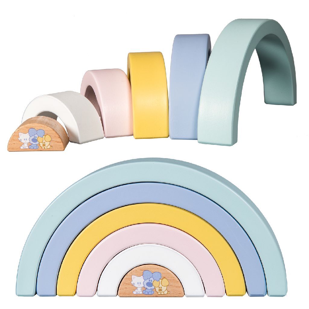 Woezel En Pip Baby Houten Regenboog Default Title Sorteren & Stapelen Joy&Bloom