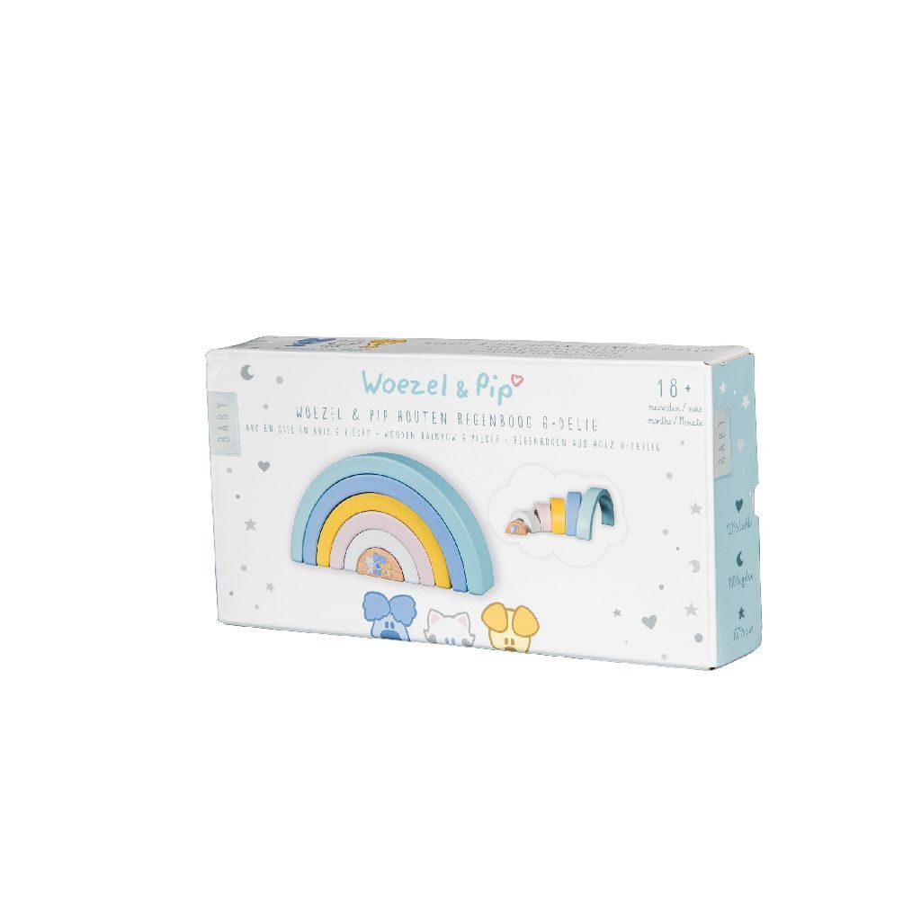 Woezel En Pip Baby Houten Regenboog Sorteren & Stapelen Joy&Bloom