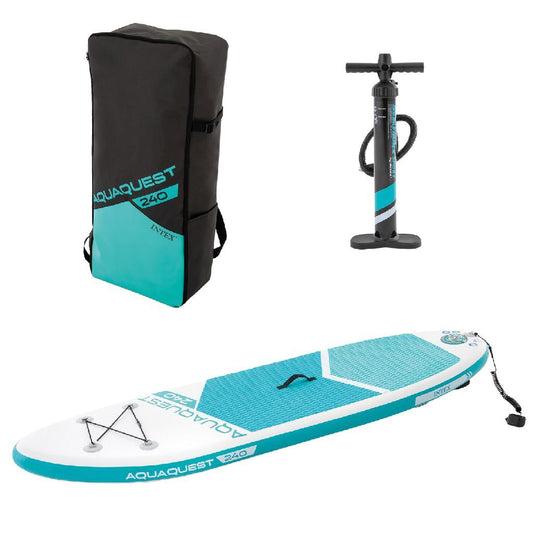 Intex 68241Np Aquaquest 240 Sup Board 244X76X13 Cm Wit/Lichtblauw Default Title Rubberboten/Opblaasboten Joy&Bloom
