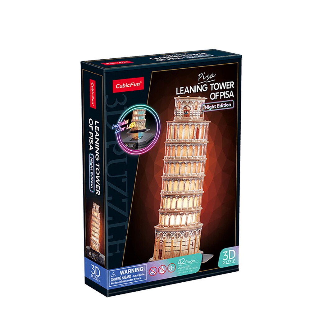 Cubic Fun 3D Puzzel Pisa + Licht 42 Stukjes 3D Puzzels Joy&Bloom