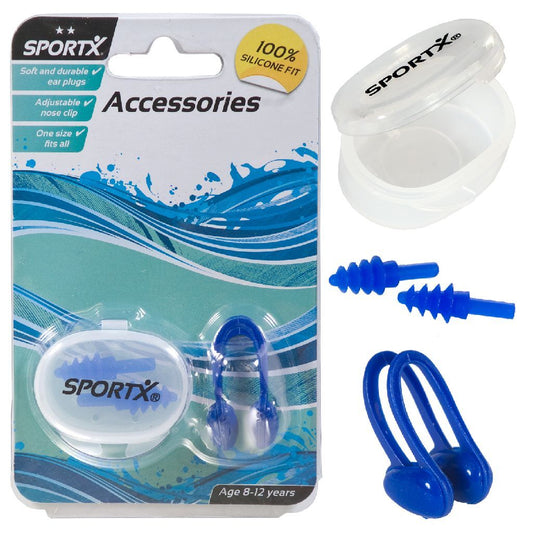 Sportx Junior Neusclip En Oordopjes 2 Sterren Blauw Default Title Duikbril + Zwembril + Snorkel Joy&Bloom