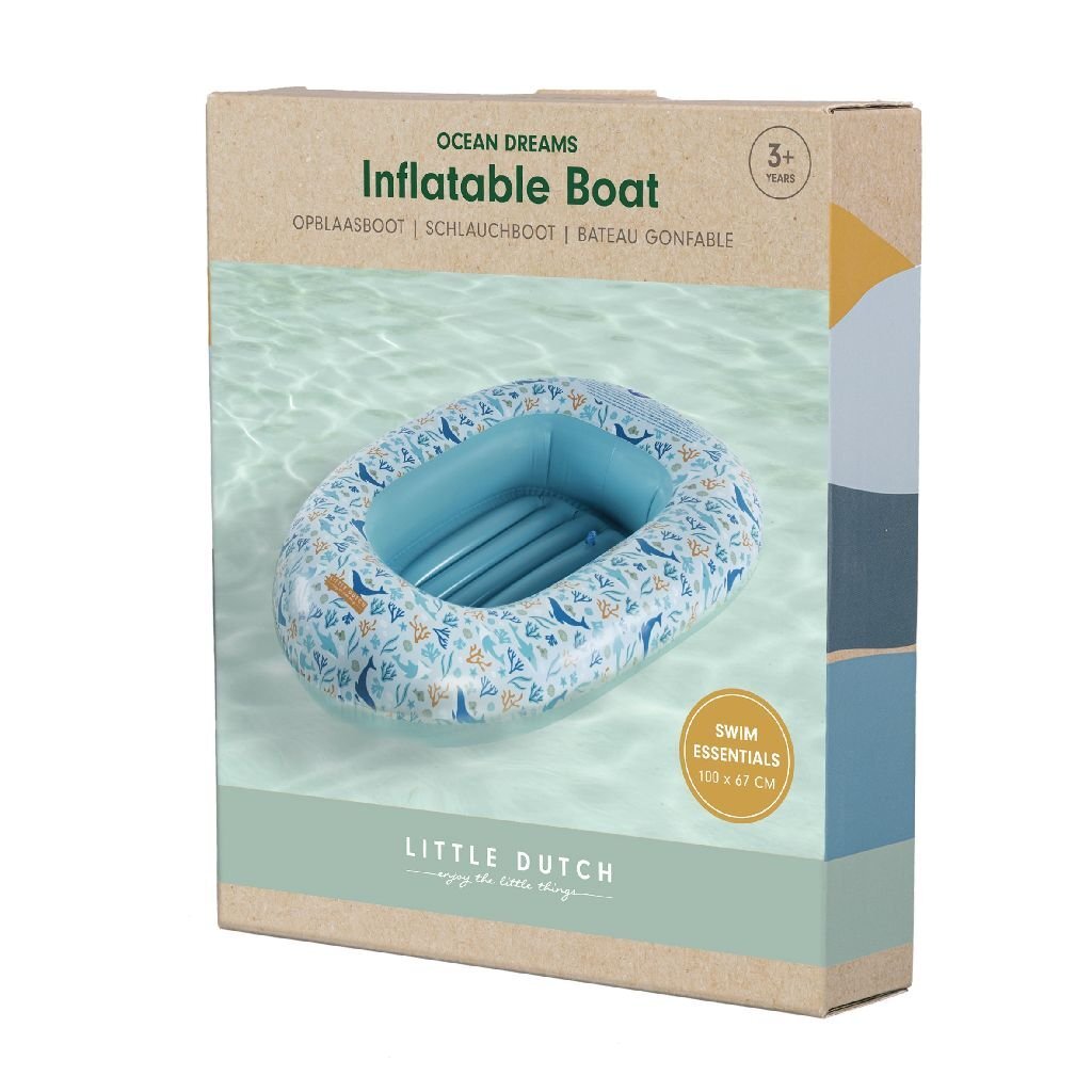 Little Dutch Ocean Dreams Opblaasboot 100X67 Cm Blauw Relaxen en Spelen Joy&Bloom