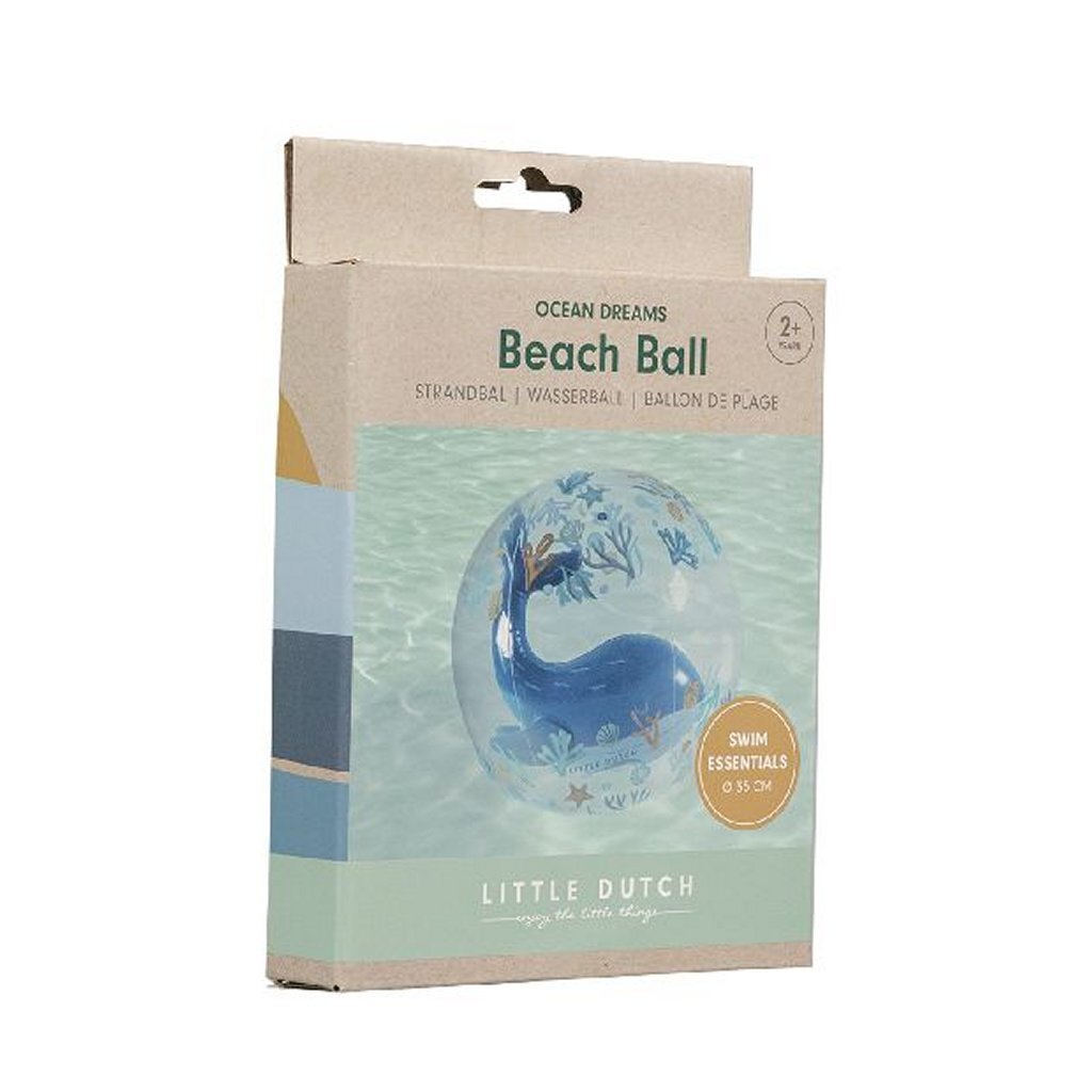 Little Dutch Ocean Dreams 3D Strandbal Walvis 35 Cm Zomerpret/Waterpret Joy&Bloom