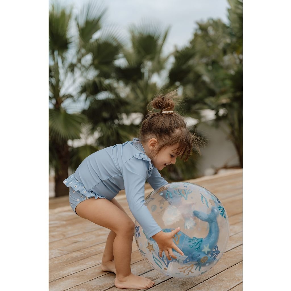 Little Dutch Ocean Dreams 3D Strandbal Walvis 35 Cm Zomerpret/Waterpret Joy&Bloom